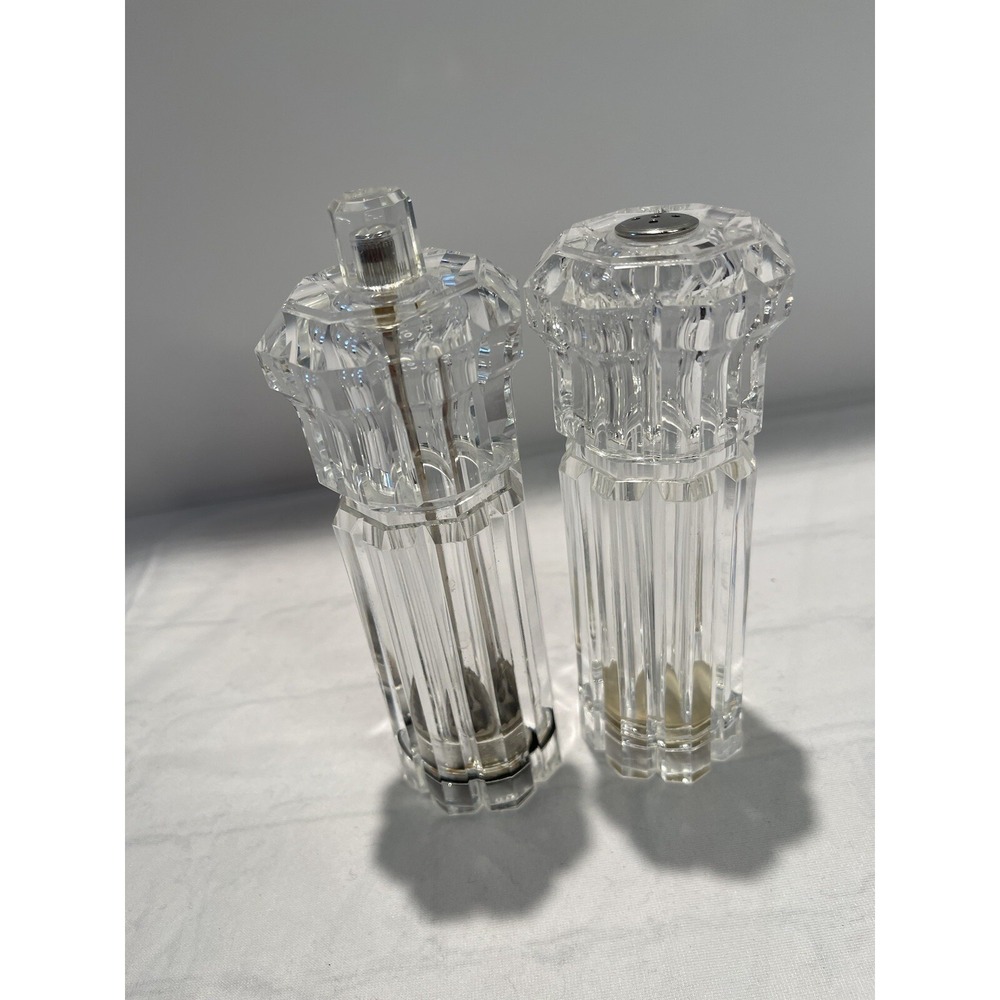 Olde Thompson Salt Pepper Grinder‎ Set 7.25" Clear Acrylic USA Mill Pair